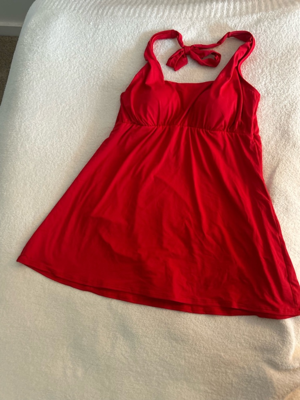 Lands' End Red Halter Plus Size Swim Dress 18/XL NWOT